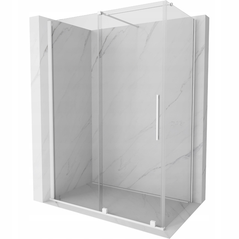 Mexen Velar rozsouvací sprchový kout 140 x 80 cm, Průhledné, bílá 871-140