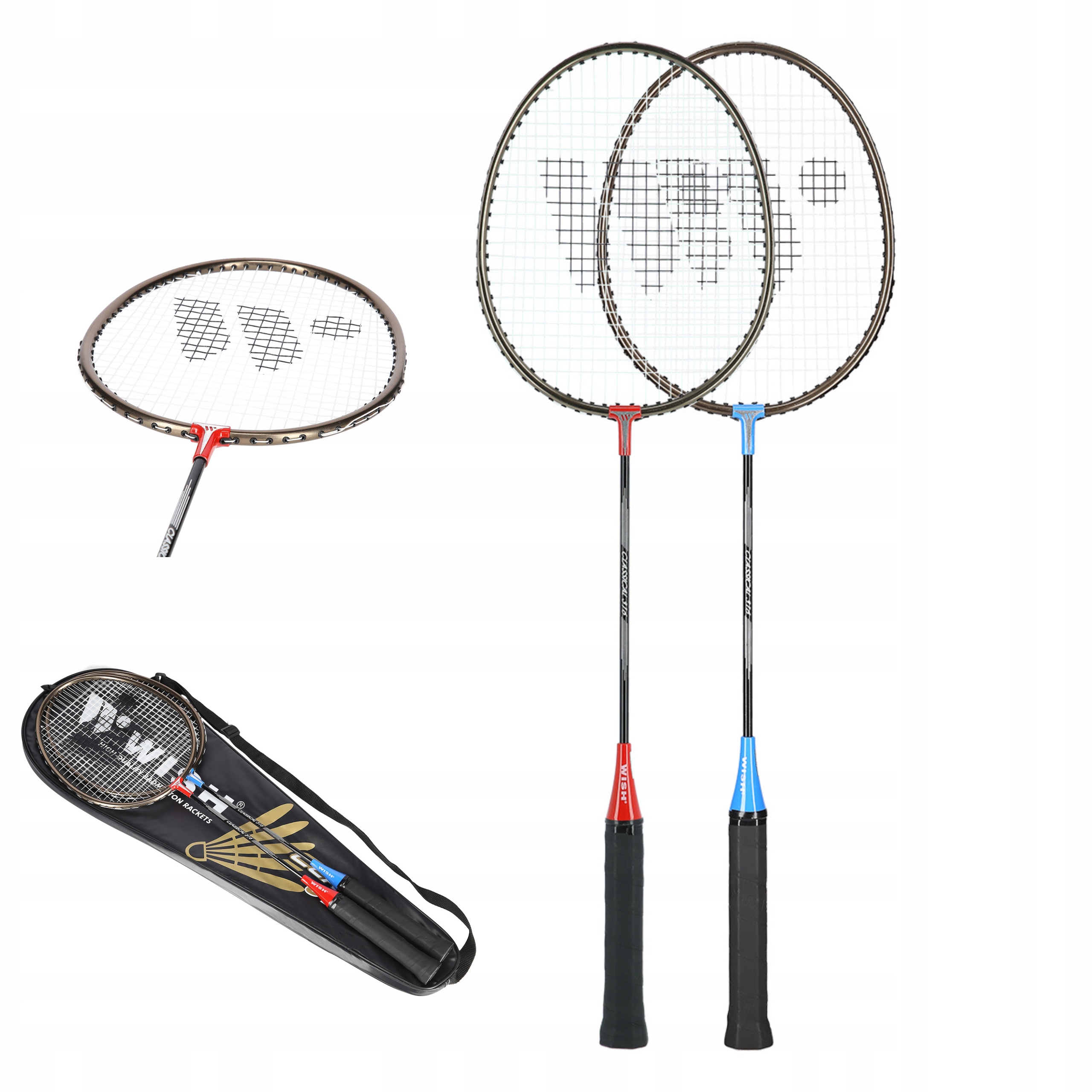 Badminton rakietki zestaw 2 sztuki pokrowiec zestaw do gry sportowej Wish