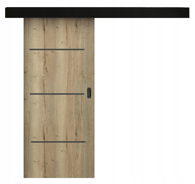 DRZWI PRZESUWNE DARK DONAT BLACK Z SYSTEMEM gr.4 cm PRODUCENT STOLDREW KPL