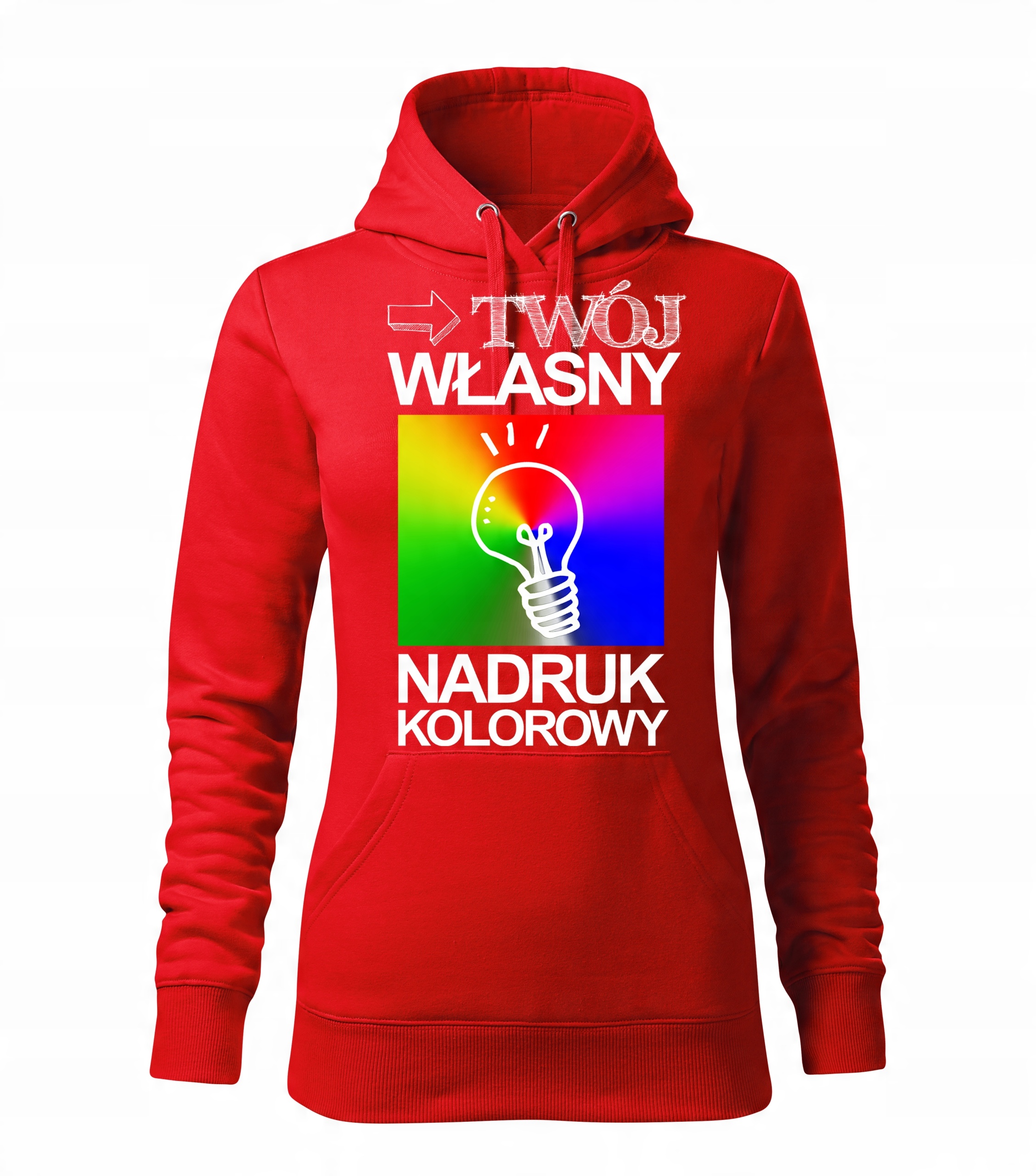

Bluza z kapturem i własnym nadrukiem grafiką S