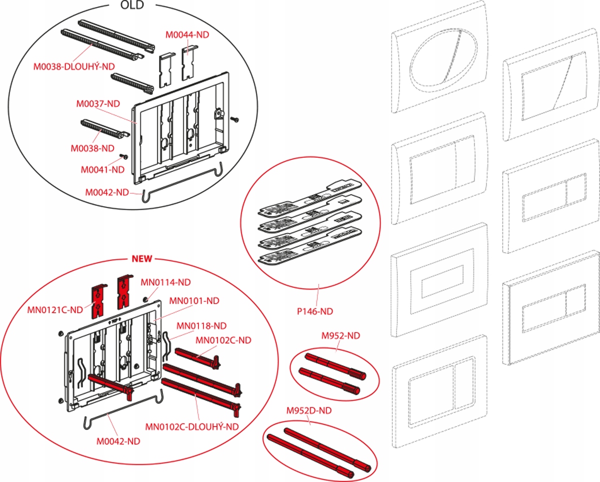Przycisk Spłuczki WC chrom M1721 DELFIN ALCAPLAST Rodzaj do WC