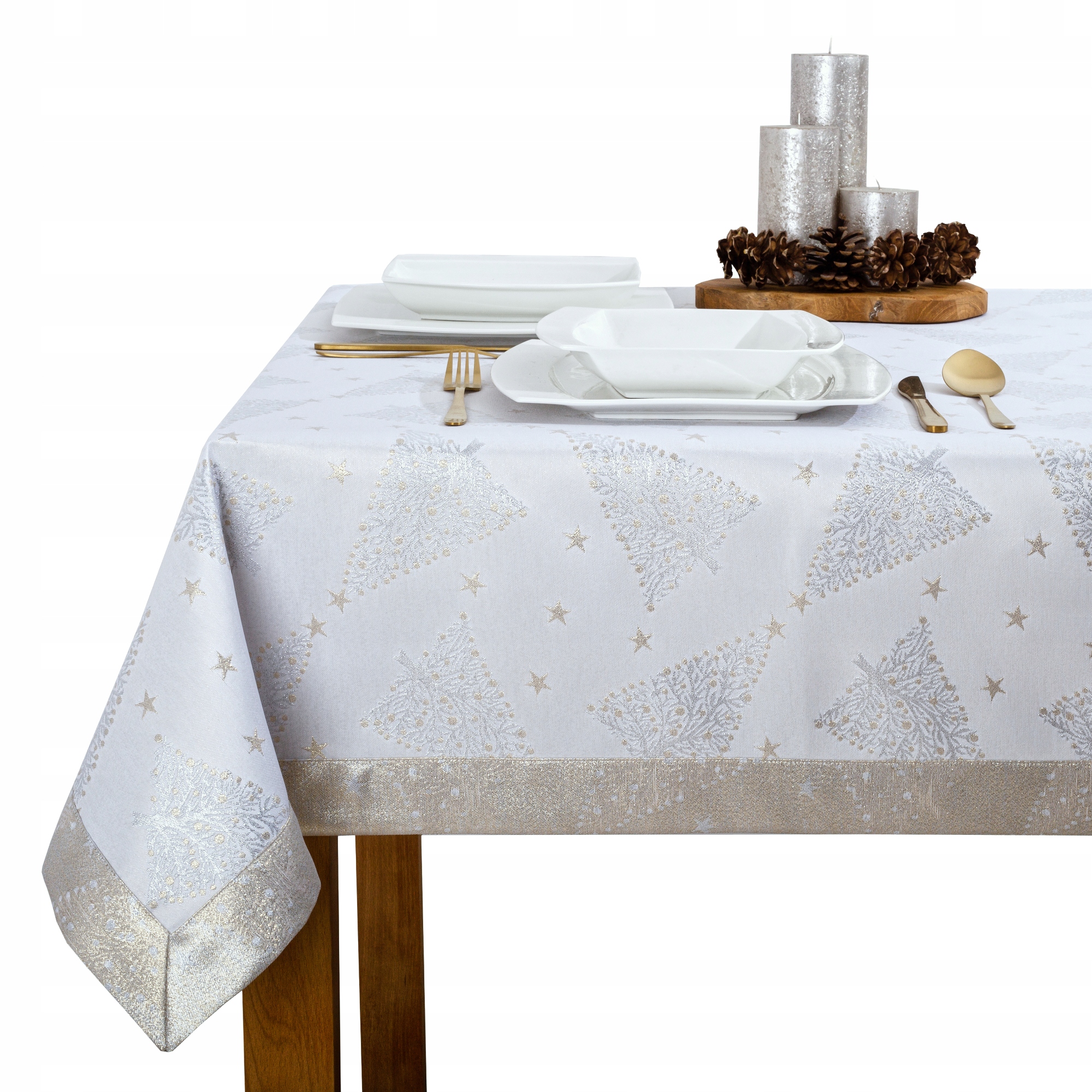 Elegantní vánoční ubrus Manžeta 5 cm BN-3503 160x160 cm