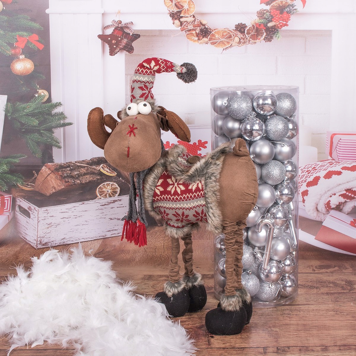 RENIFER RENIFEREK ŚWIĄTECZNY XXL 125cm TELESKOPOWY OZDOBA Marka Springos