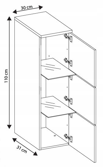 Szafka łazienkowa ORTON CZARNY POŁYSK wisząca Kod producenta 7018