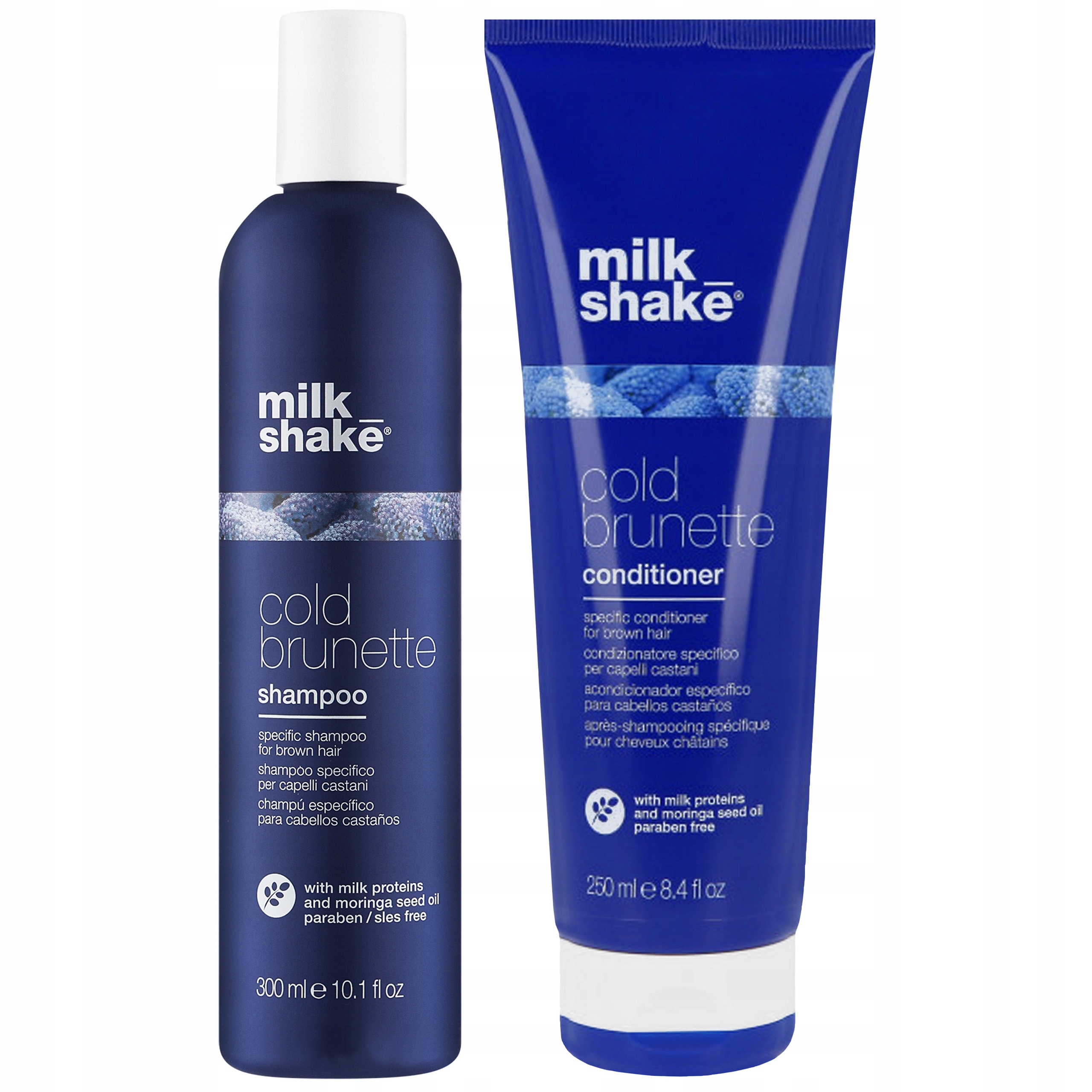 Milk Shake Cold Brunette Odżywka 250ml Szampon 300ml do włosów brązowych