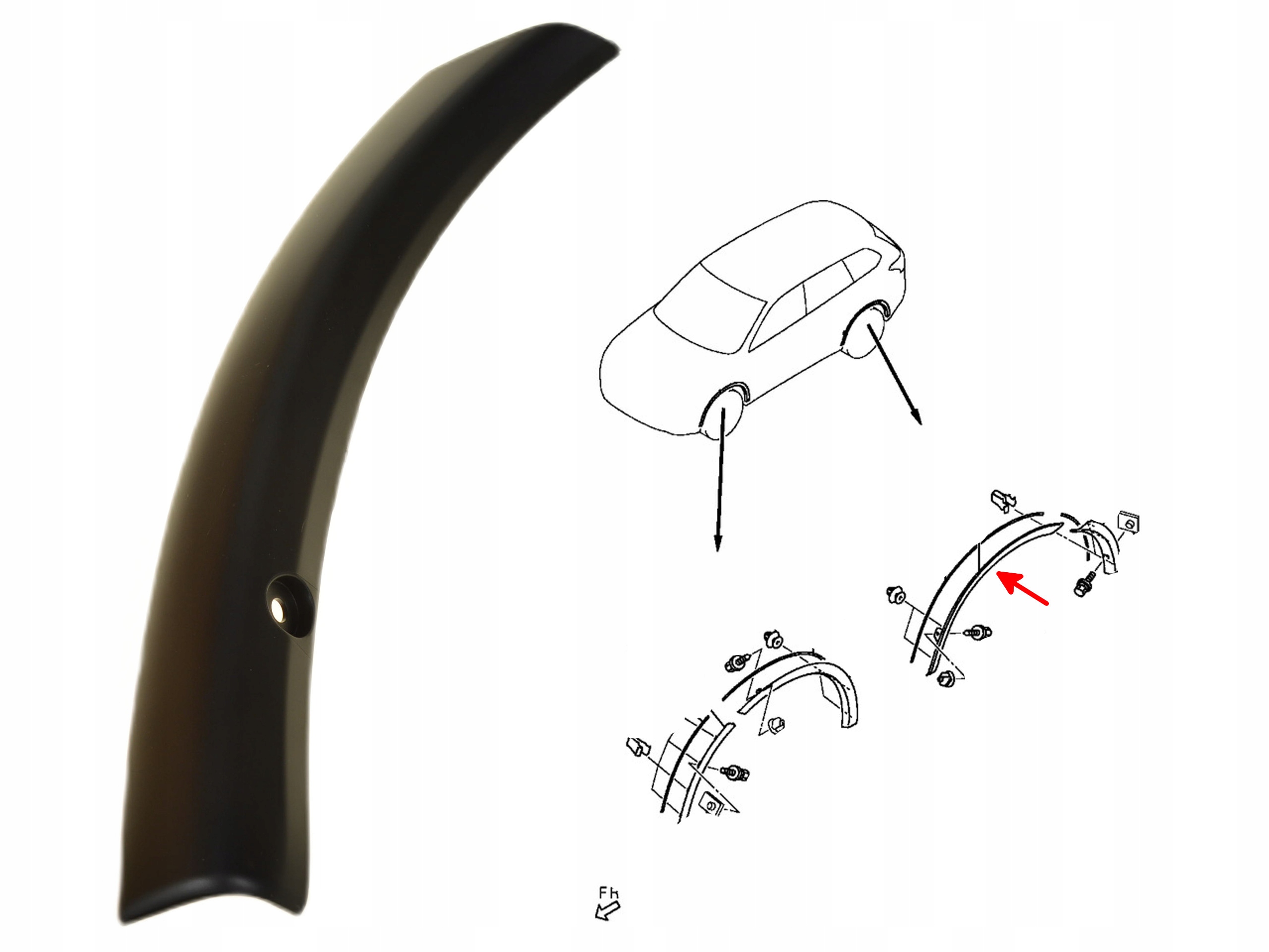 Lišta Lem Blatníka Zadní Pravá 7407A680 Oe Mitsubishi Outlander III Gf