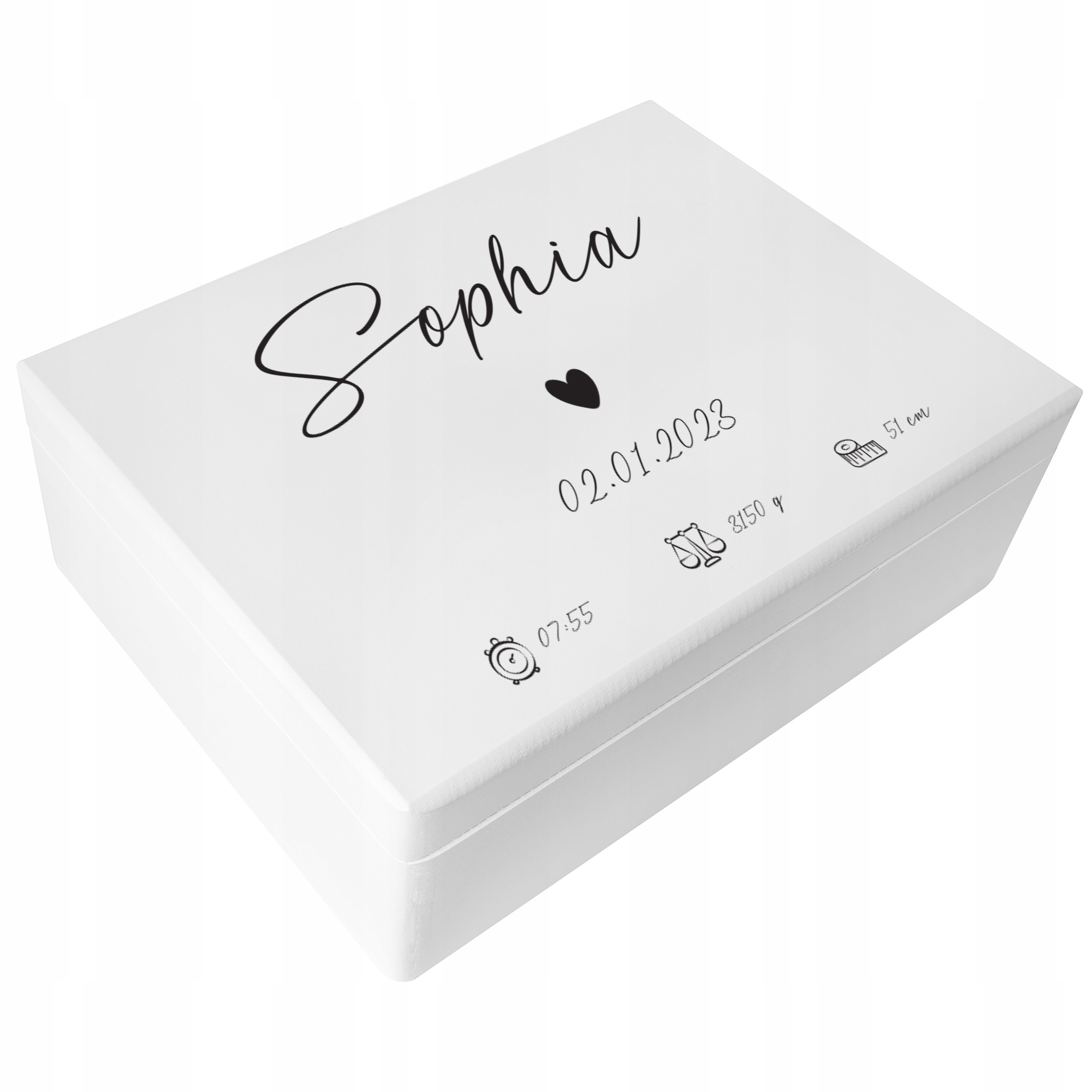 s gravírováním Krabička , suvenýr k narození, dárek k křtu křtiny, 1 rok, narozeniny 40x30