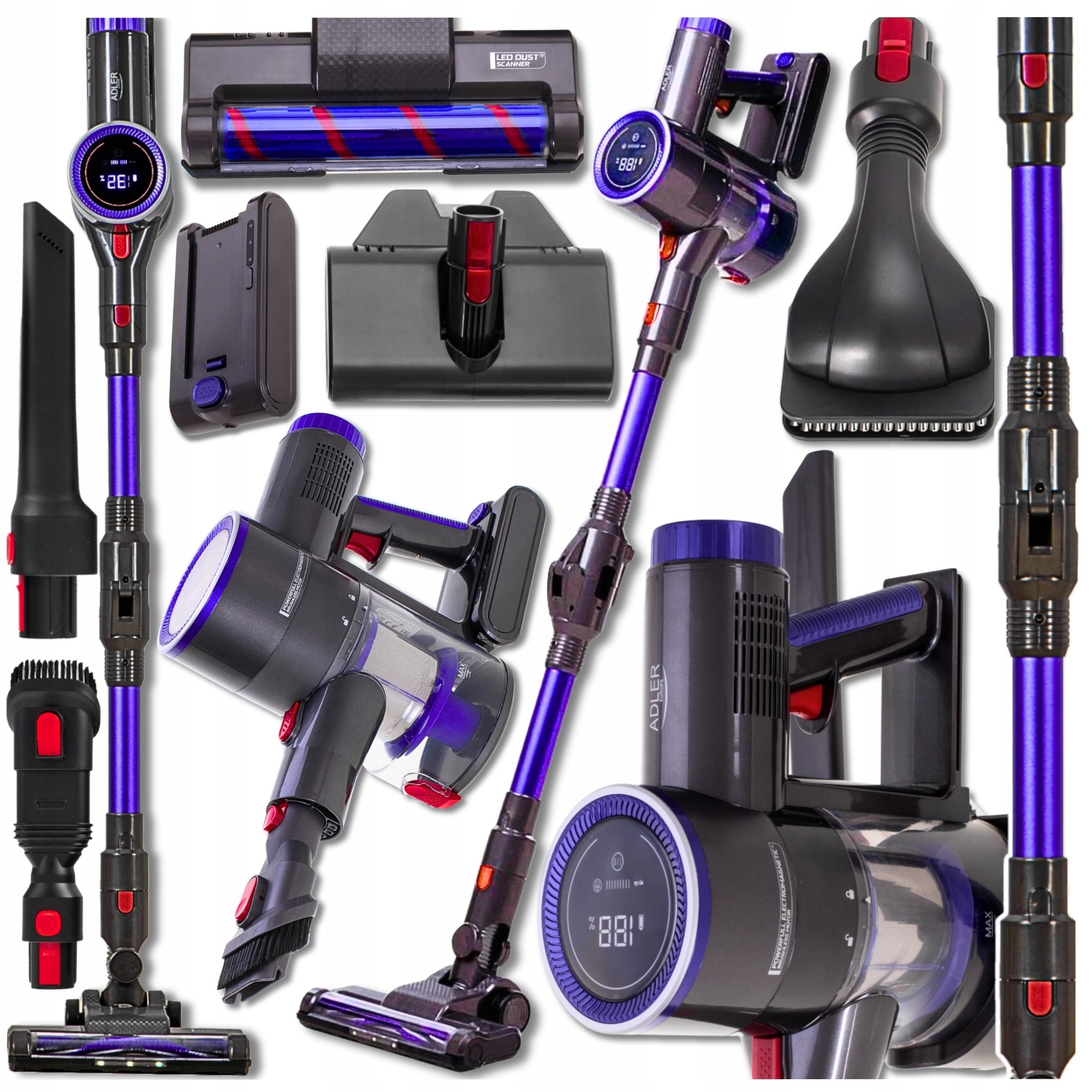 Bezdrôtový Vertikálny Bezvreckový Vysávač Výkonná Ručná Elektrokefa 8V1