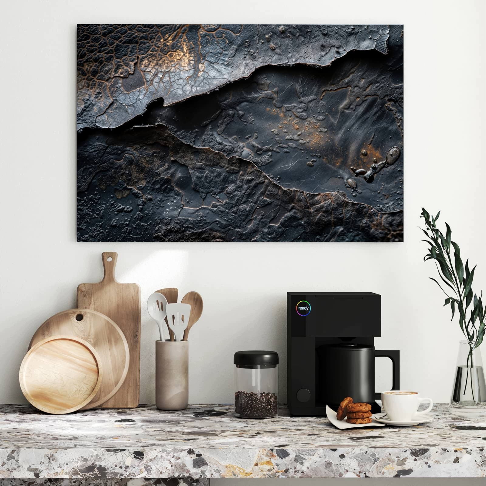 Magnetická tabule Tmavé Textura bronzu 90 × 60 cm