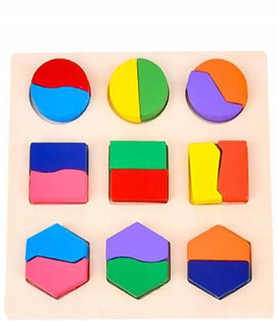 

Drewniana Układanka figury geometryczne Klocki