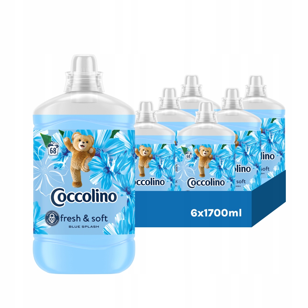 Zestaw 6X Coccolino Fresh&soft Blue Splash Płyn Do Płukania Tkanin 1,7L