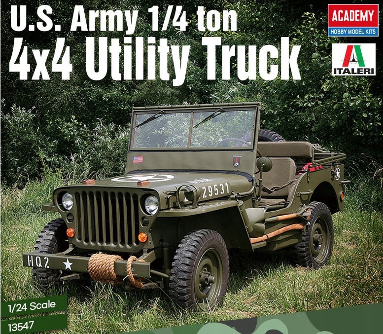 Academy Us Army 1/4 tuny 4x4 Utility Truck 1:24