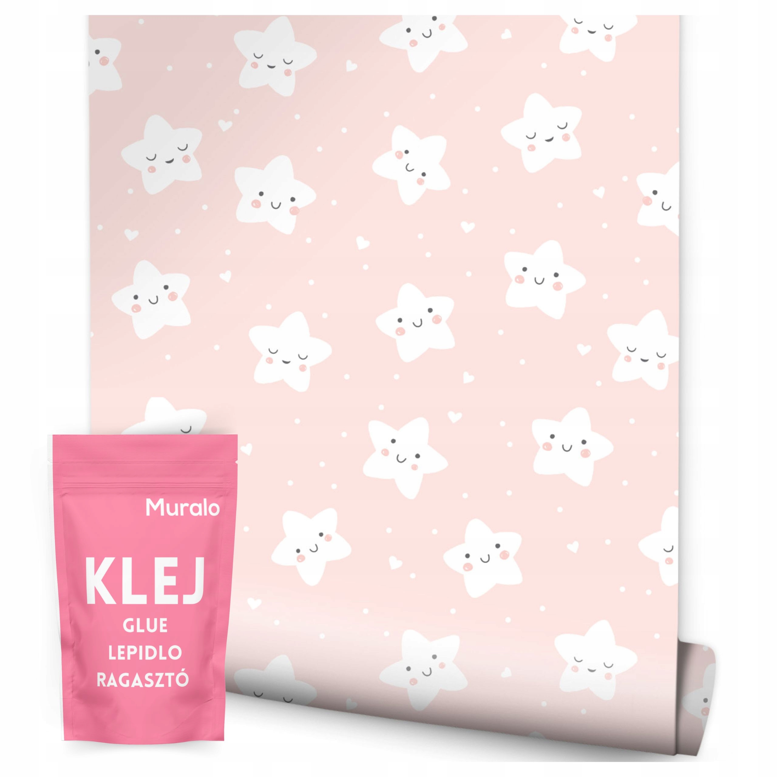 Tapeta Pro Děti Pastelové Hvězdy Srdíčka Tečky Pro Dívku