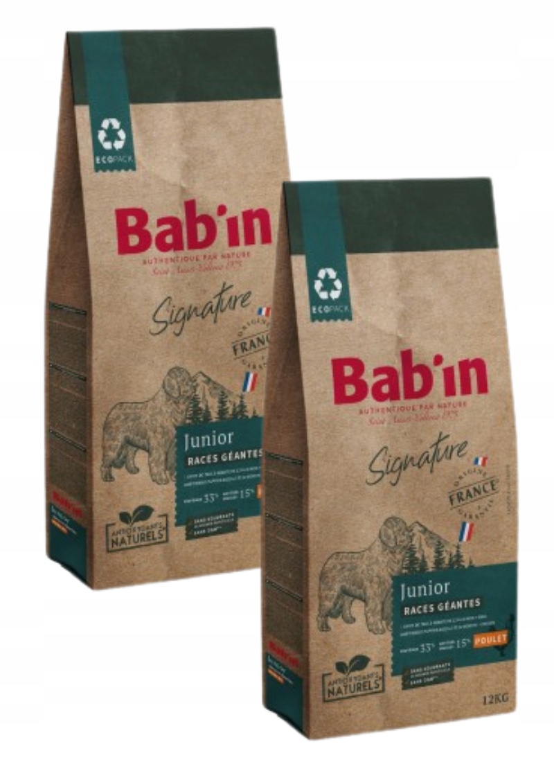 Bab'in Signature Giant Junior pro štěňata obřích plemen 2x12 kg (24 kg)