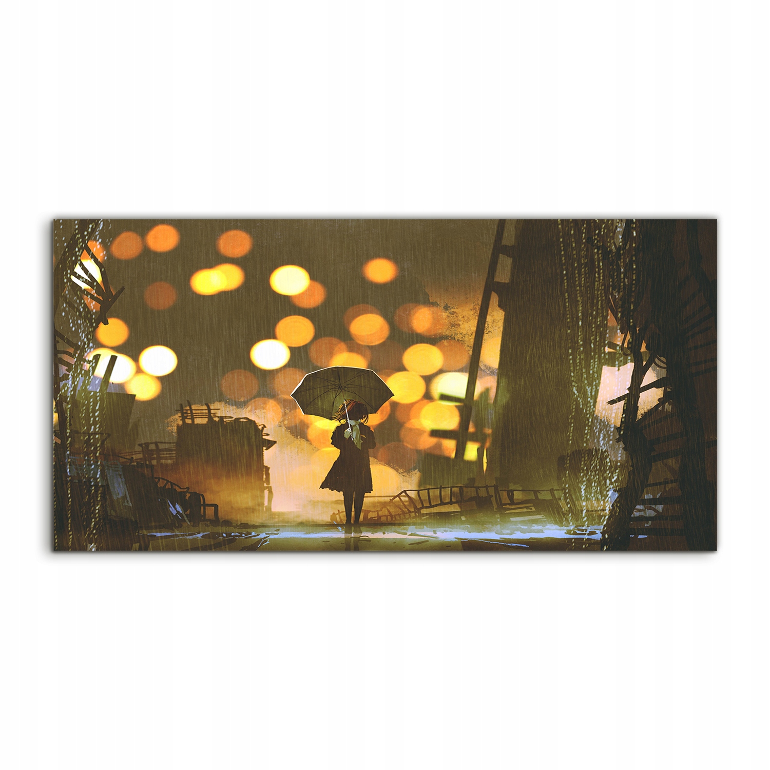 

Obraz akryl 100x50 wiszący Deszcz Parasol Kobieta