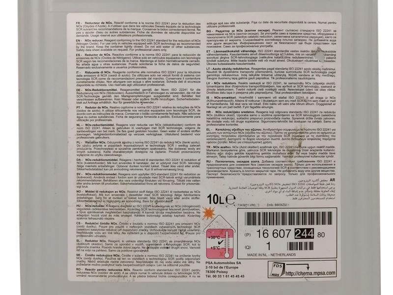 OE PSA ROZTWOR MOCZNIKA PLYN ADBLUE 10L Marka Inny