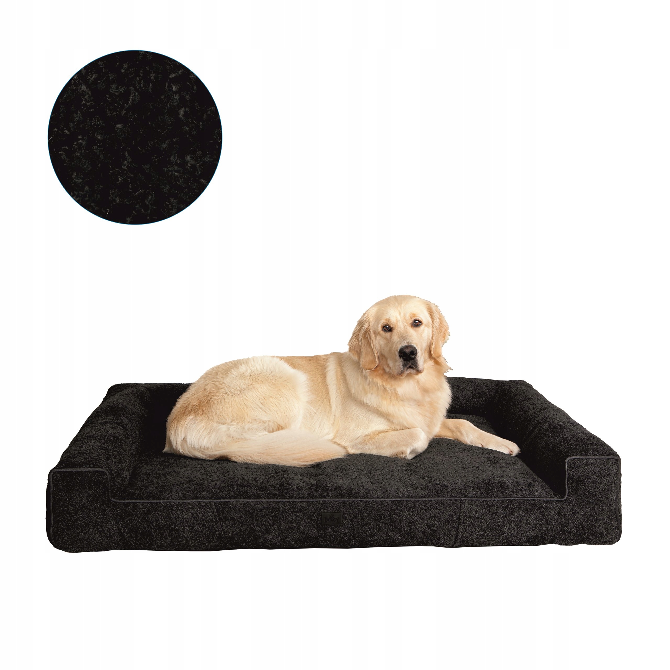 Pelíšek Pohovka Kotec střední potah pro psa XL 100x65 cm Černá Boucle