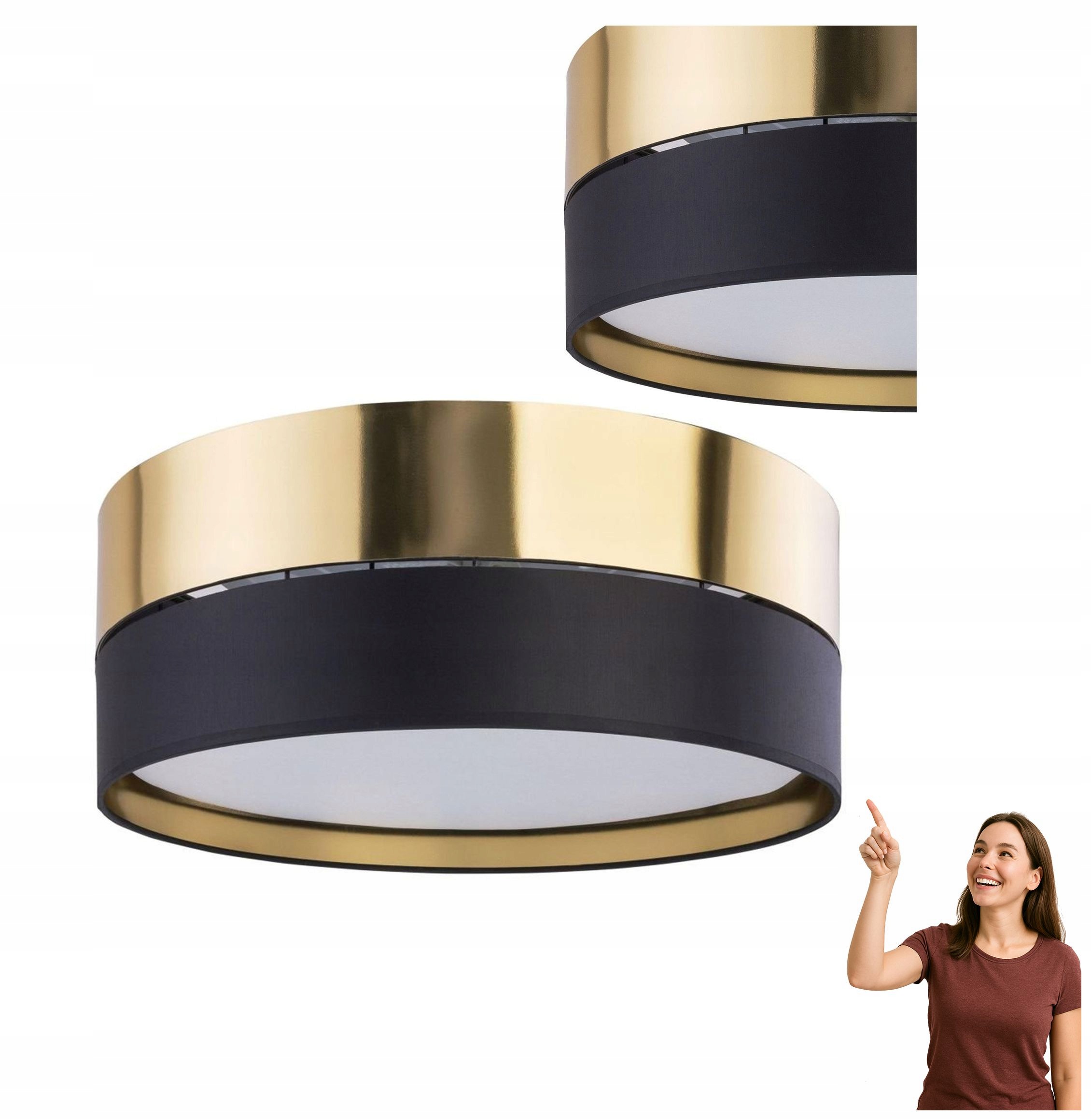 Stropná lampa Hilton čierna/zlatá 450 4180 Tk Lighting