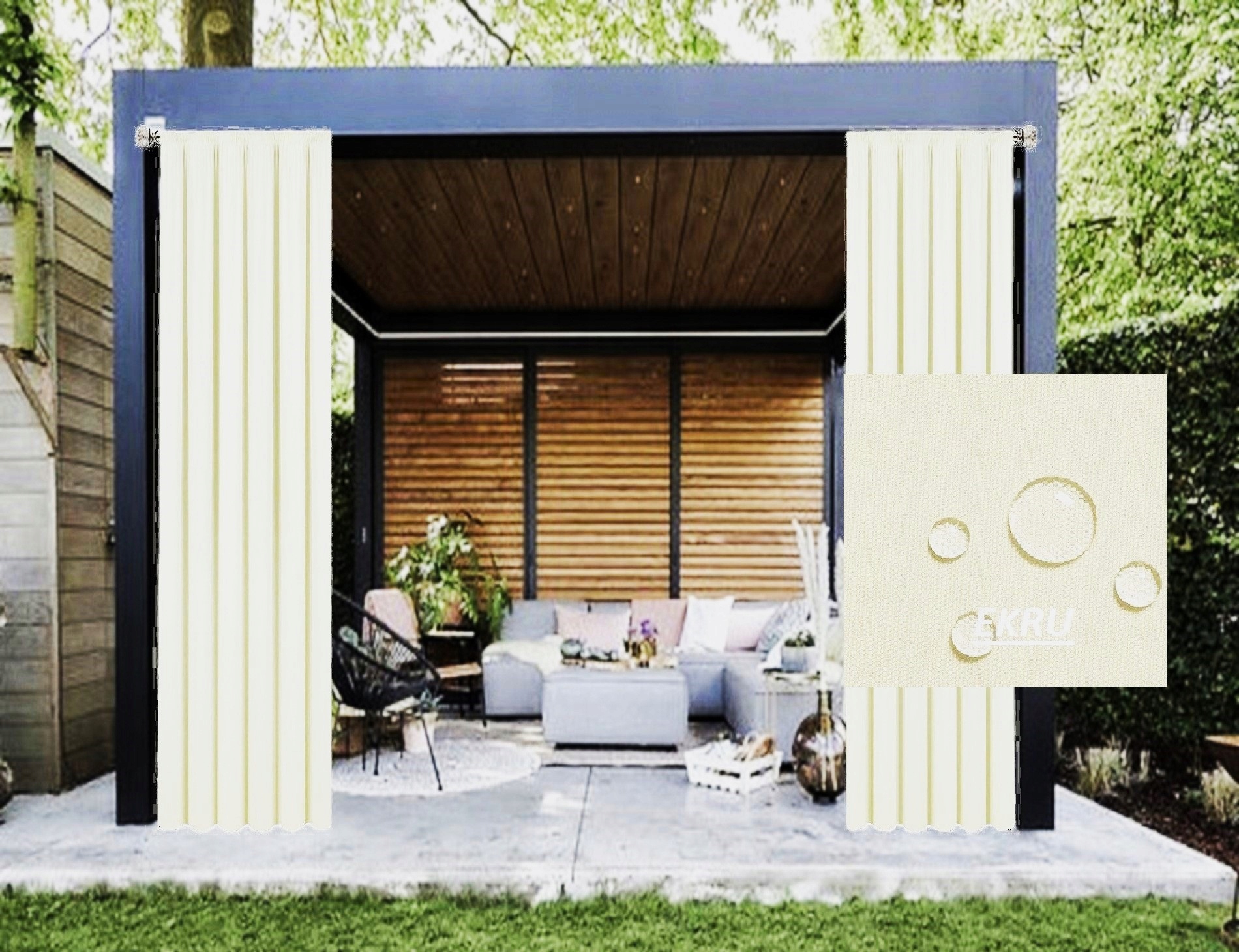 ZASŁONY OGRODOWE 155x240 DO ALTANY TARASU Szerokość 155 m