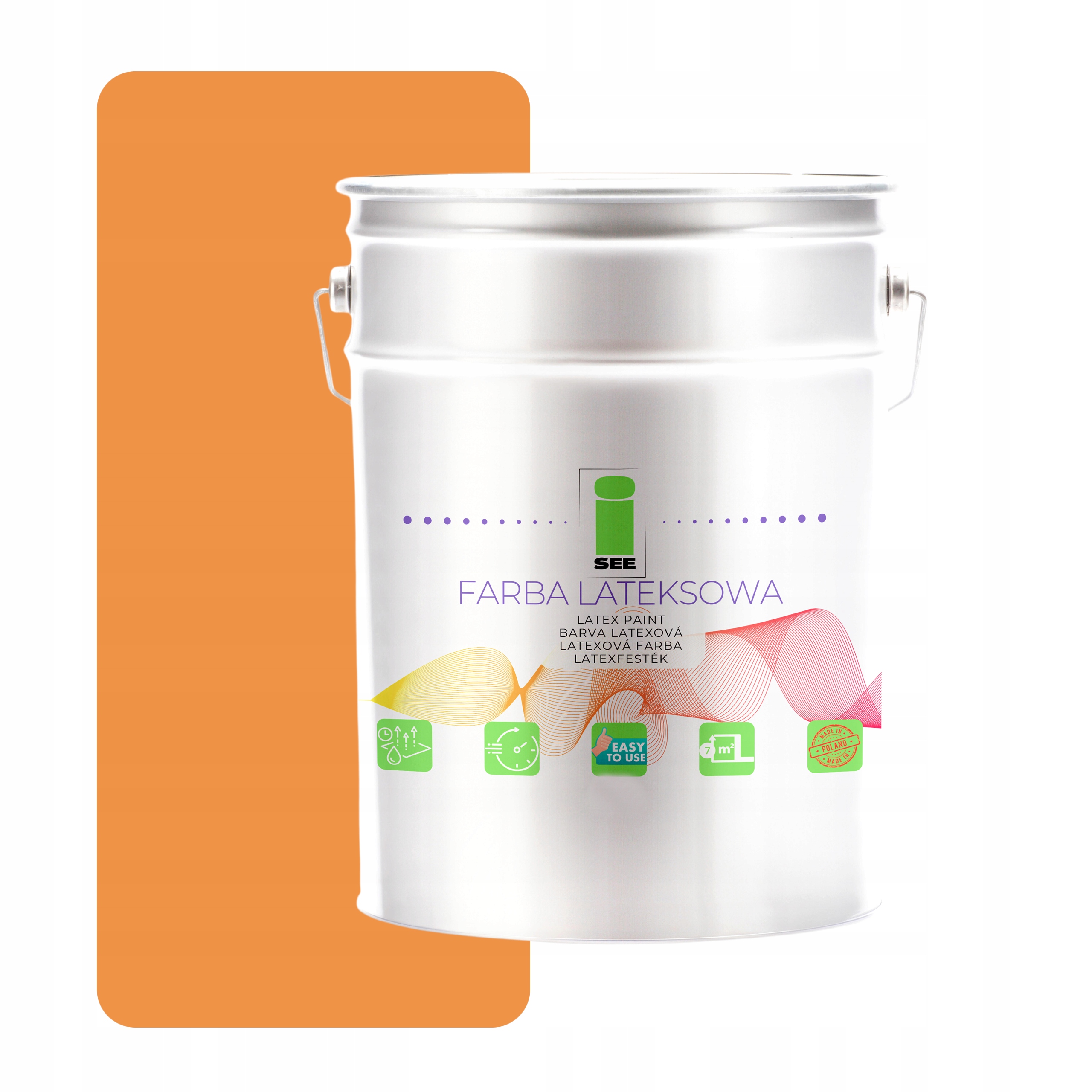 Latexová Farba Na Steny Priedušná Medovo Oranžová 10 L Paropriepustná