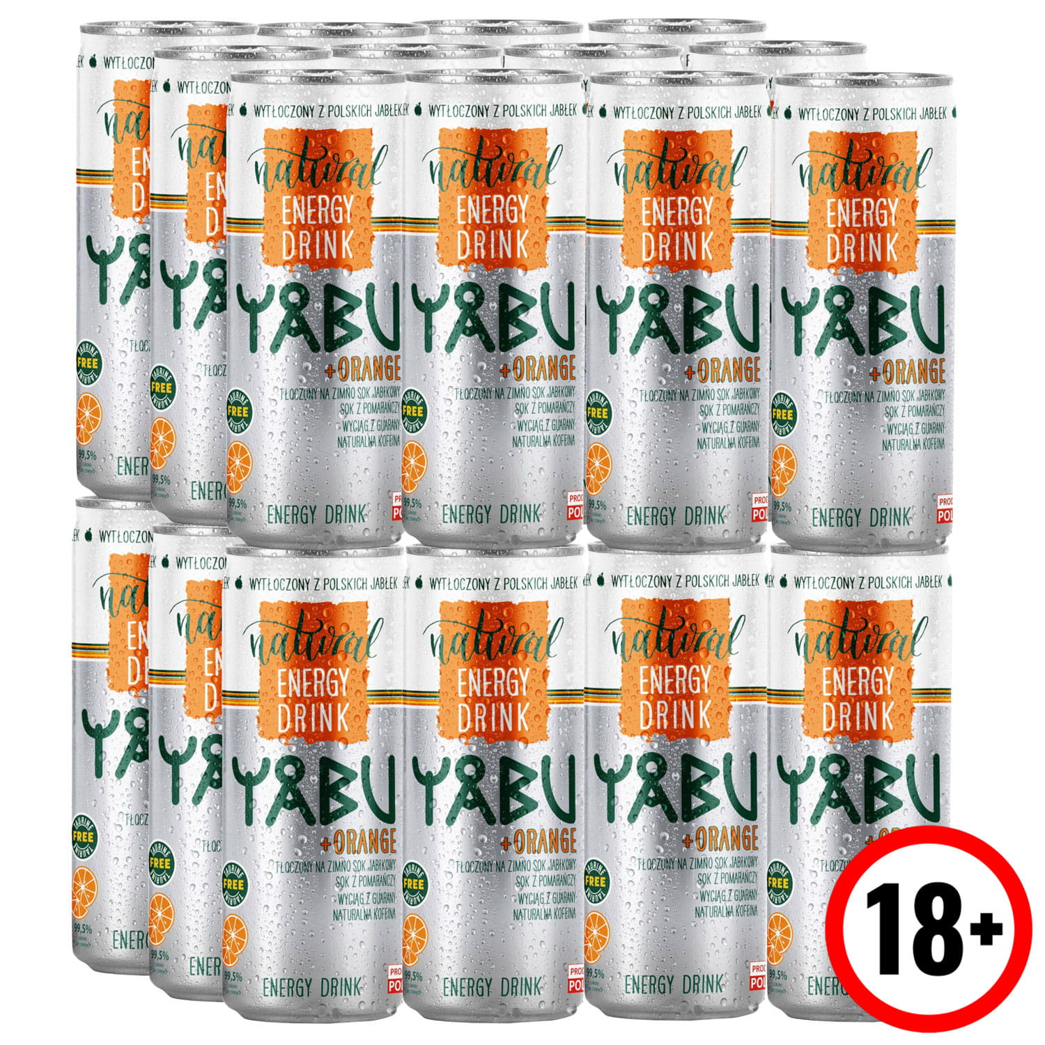Levně Yabu Přírodní energetický nápoj Pomeranč 250ml x24