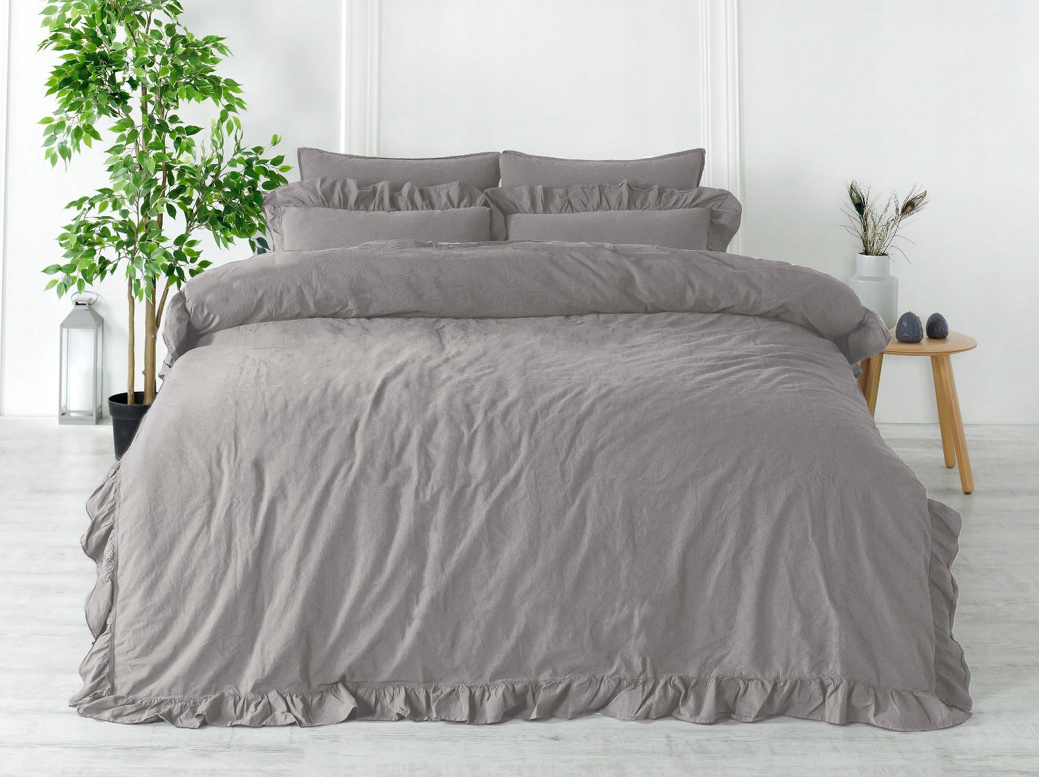 Posteľná Bielizeň bavlnená Opál GREY/160x200(P) Stonewashed
