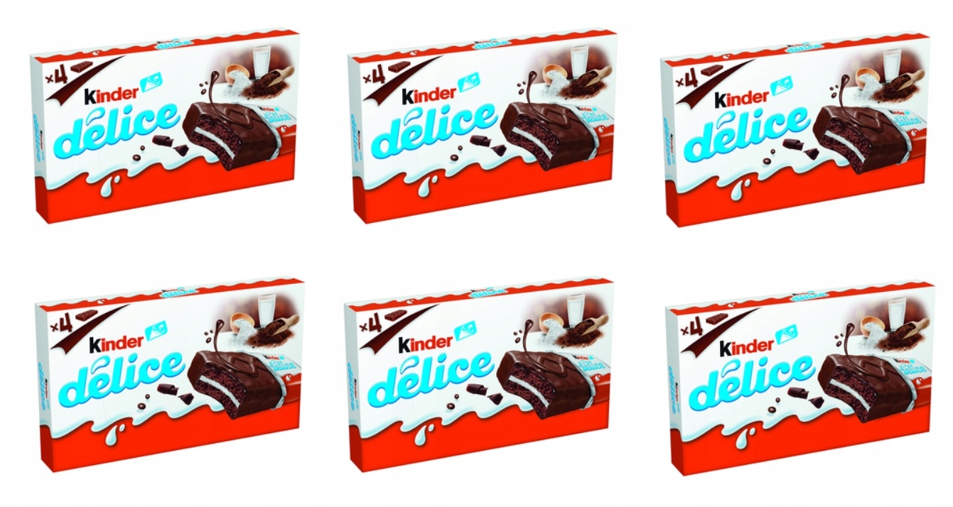 Levně 6 x 156 g Kinder Delice Kakaový piškot s mléčnou náplní Karton