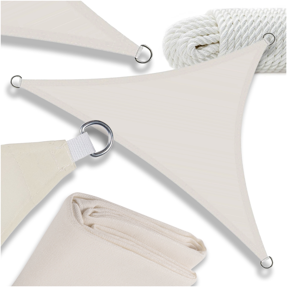 Żagiel Przeciwsłoneczny Trójkątny Uniwersalny 4X4X4 Beżowy