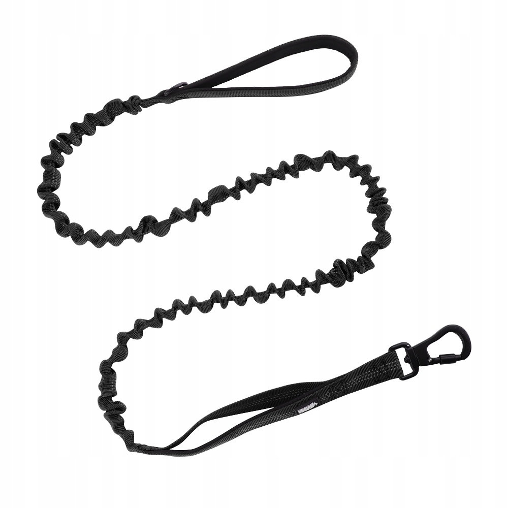 Levně Vodítko s tlumičem 2 m pro psa Mocná černá pružná Huggy Doggy L