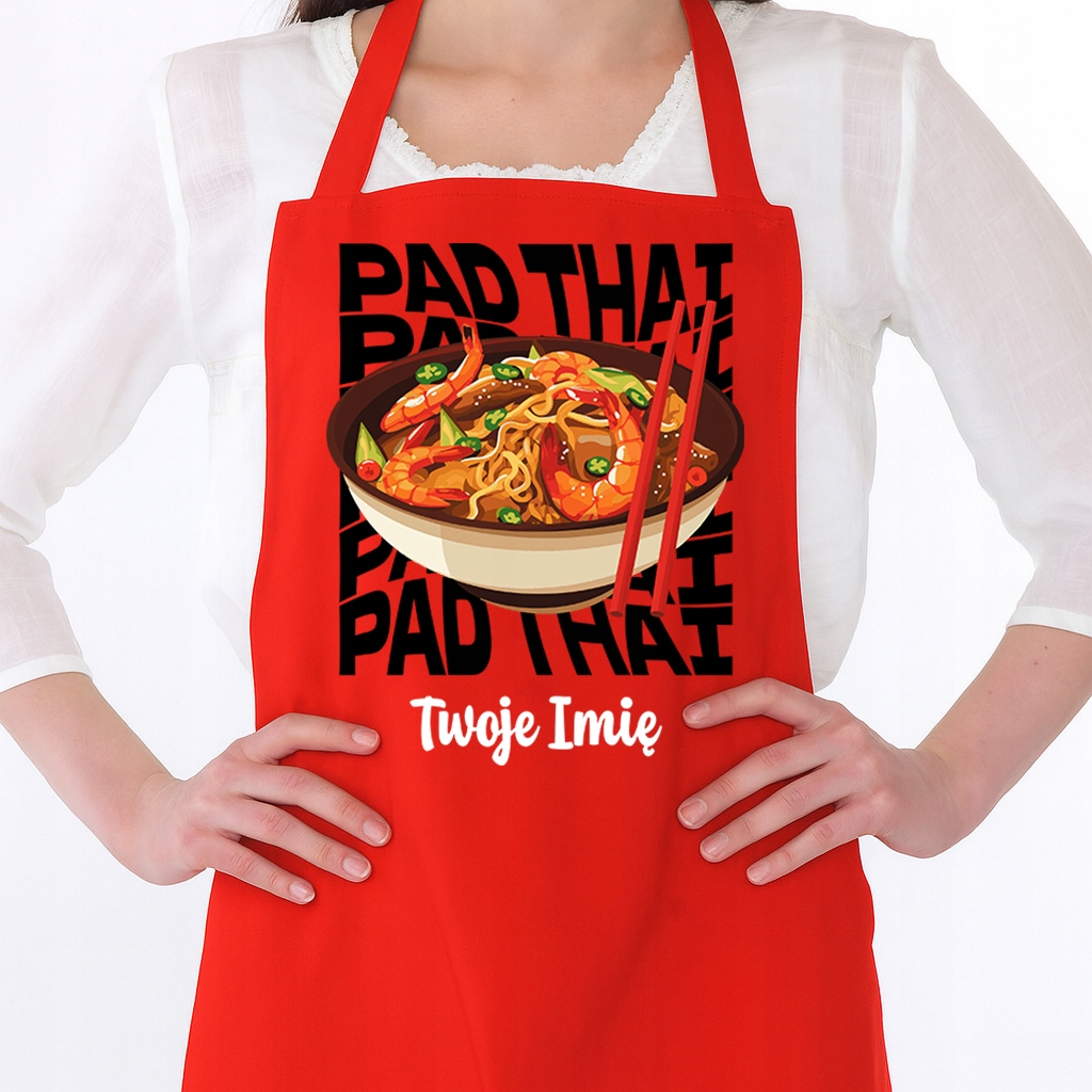 Černá funkční bavlněná zástěra pro sushi Mastera Pad Thai Vzorky
