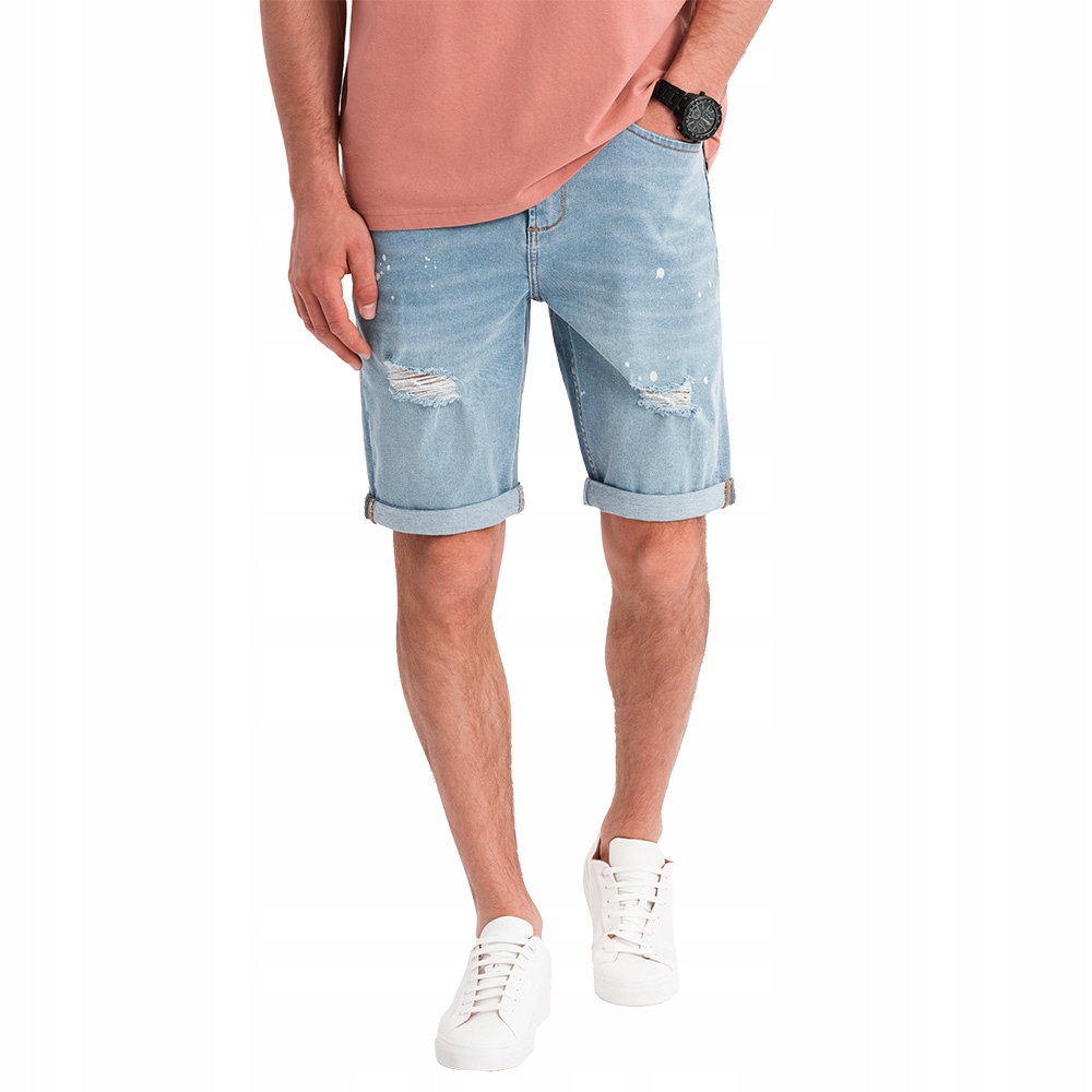 Pánské krátké kraťasy v módním světle modrém odstínu OM-SRDS-0186 V1 S