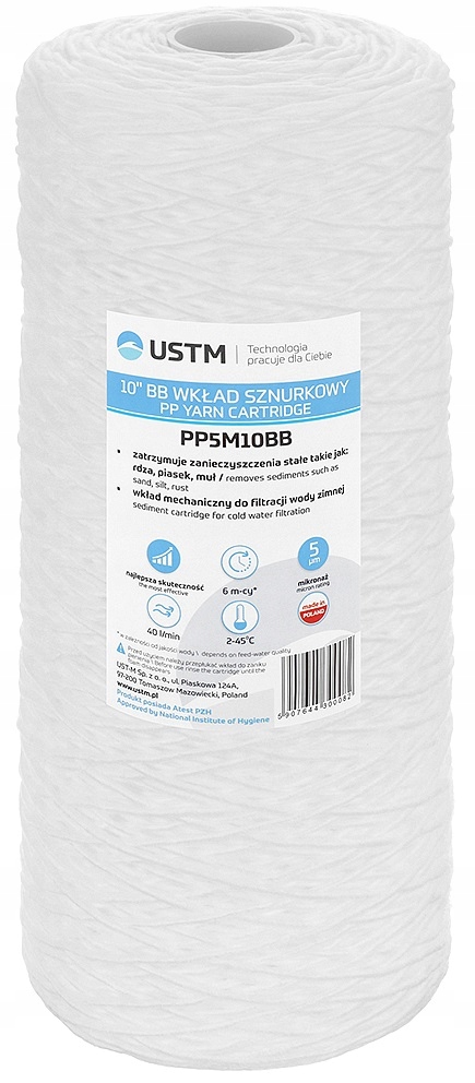 

Filtr Wkład Sznurkowy 10'' PP5 mikron Bb Big Blue