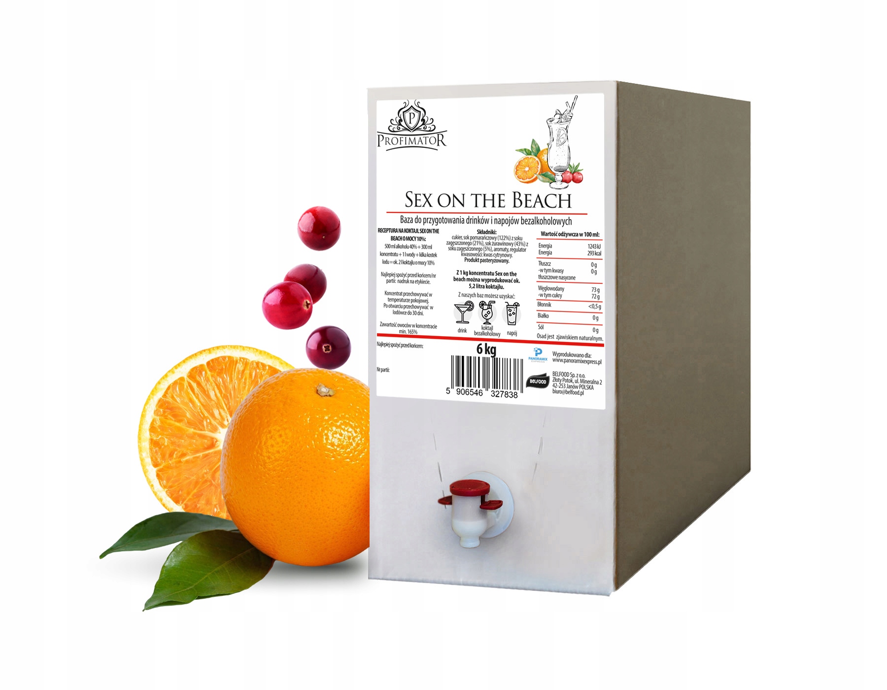 Základ pro nápoje a koktejly Profimator Sex On The Beach Bag in box 6 kg