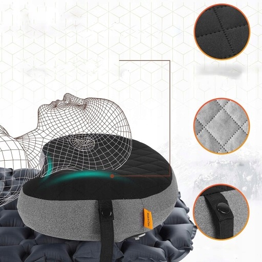 PODUSZKA PODRÓŻNA DMUCHANA Czarny Medi Sleep Marka bez marki