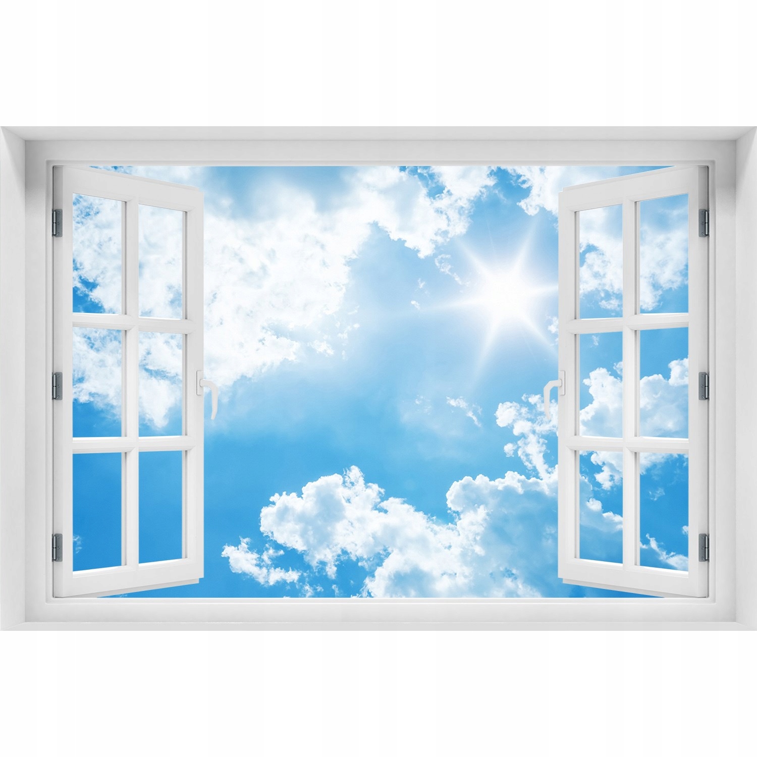 

Naklejka Fototapeta 3D Okno widok Chmury na niebie