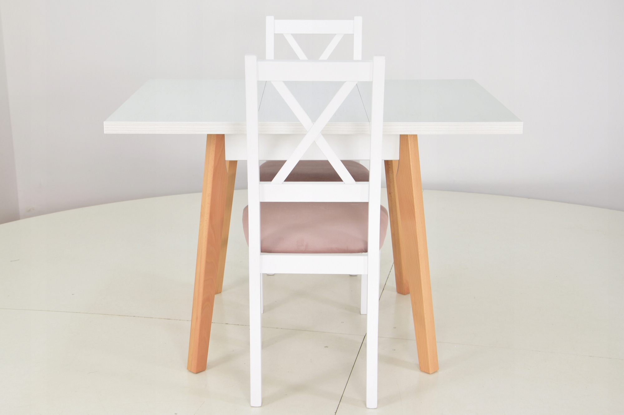 Stół rozkładany do salonu + 2 krzesła MAŁY ZESTAW Szerokość stołu 80 cm