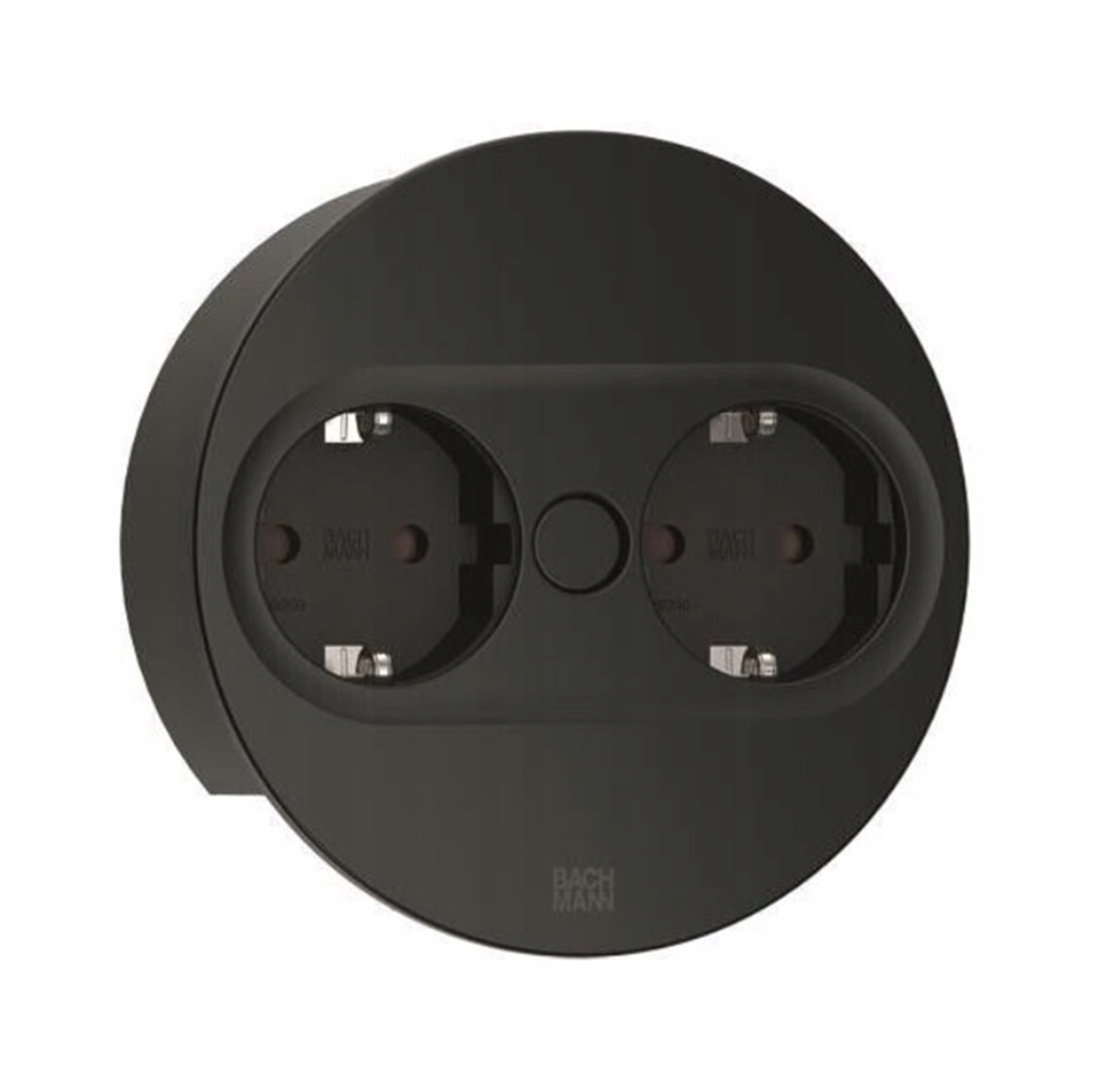 Gniazdo blatowe Bachmann Twist 2 okrągłe 2x230V Schuko czarny mat