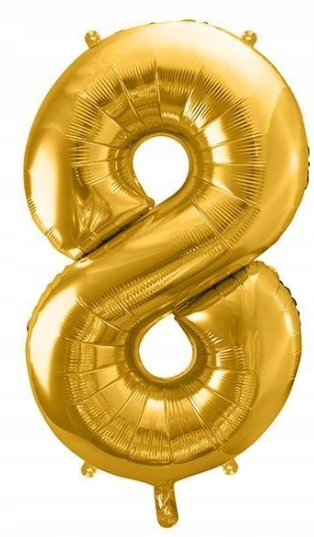 

Balon foliowy Cyfra 8 34''/ 86cm Złoty
