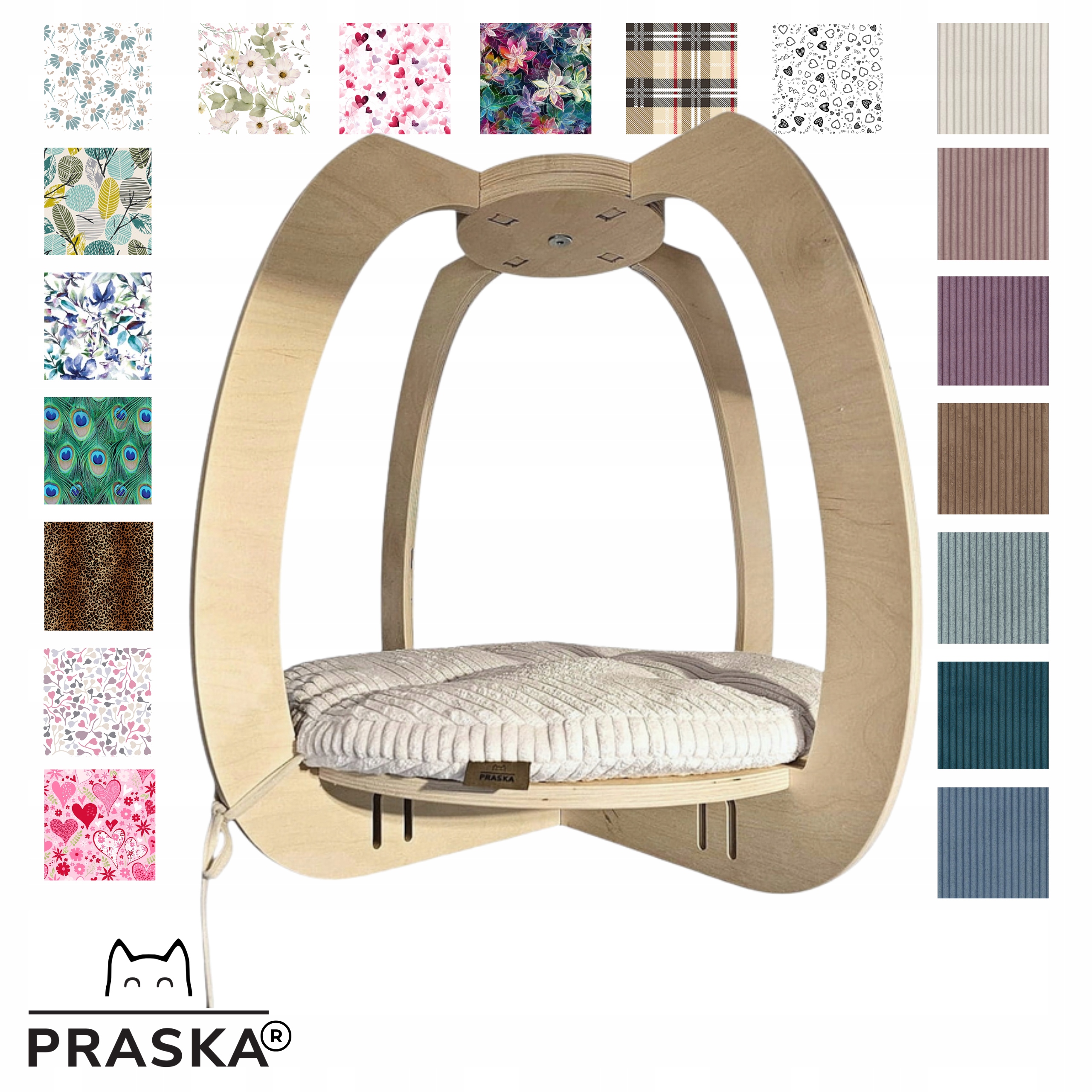 Levně Praska Podstropní police pro kočky k modulu lanový park Circle XL Natural