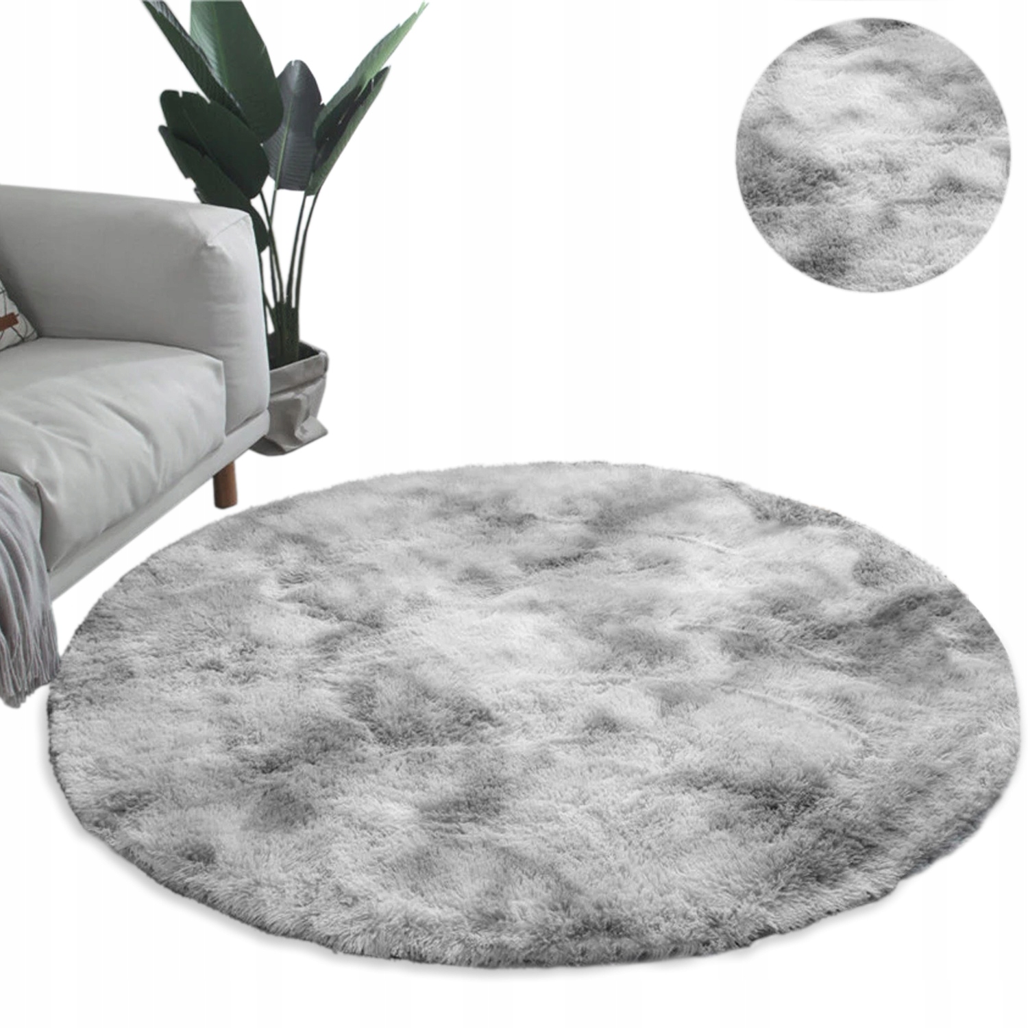 

Okrągły dywan Shaggy Ombre pluszowy miękki 100
