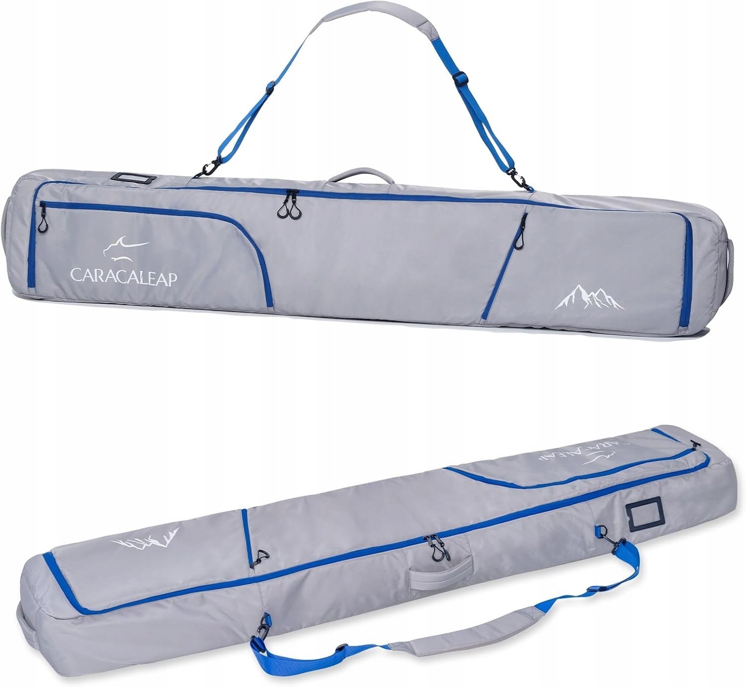 Torba snowboardowa wodoodporna na sprzęt do 175cm wyściełana szara oxford