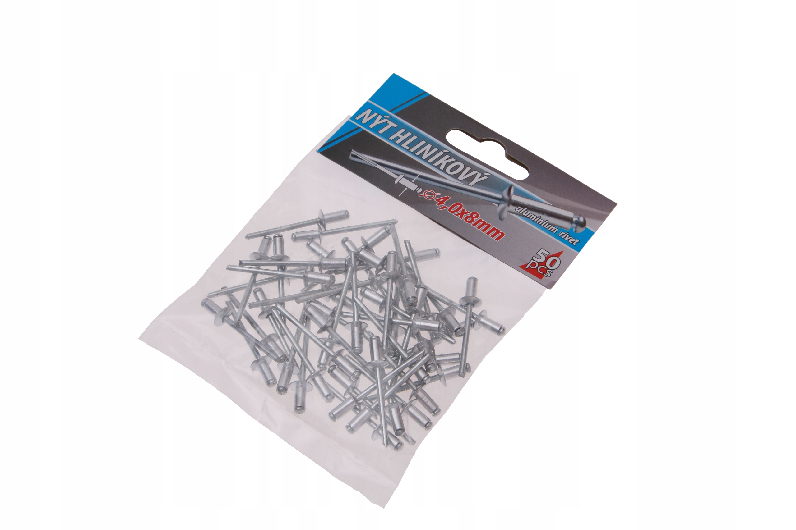

Nity Aluminiowe zrywalne do nitownicy 4x8 mm 50szt