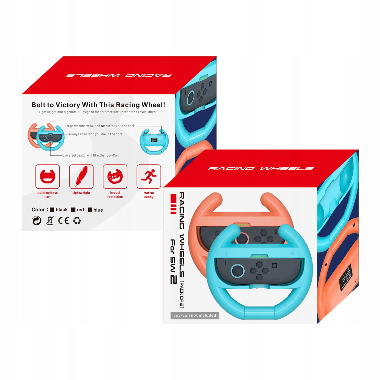 KIEROWNICA SYMULATOR JAZDY DO JOY-CON NINTENDO SWITCH 2 CZARNA