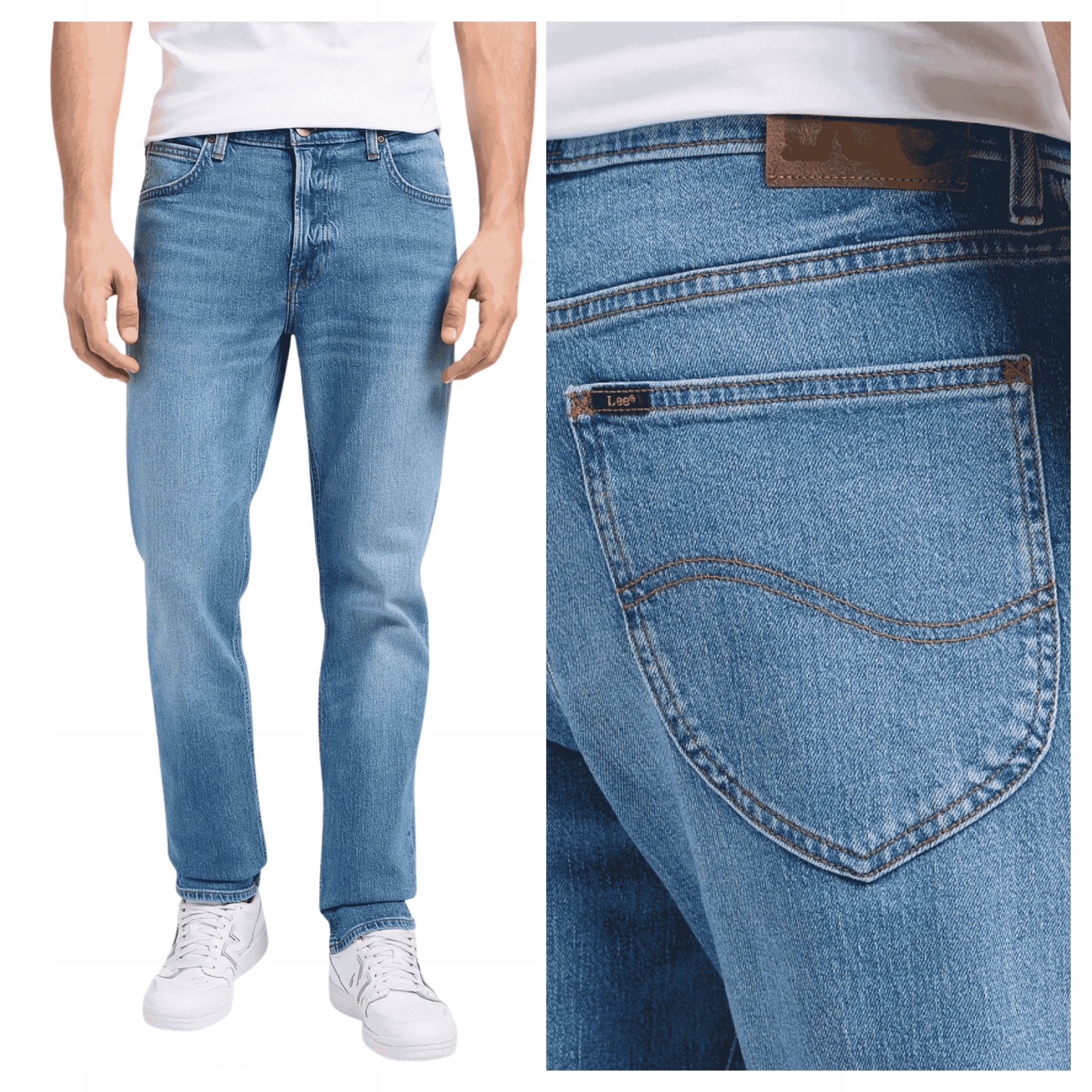 Pánské džíny Lee West Vintage Wear Modré Jednoduché Regular Fit W34 L34