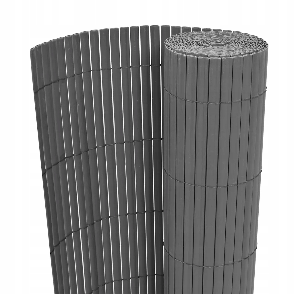 Zahradní plot Pvc šedý, odolný vůči Uv záření, 90 x 500 cm, 12 mm