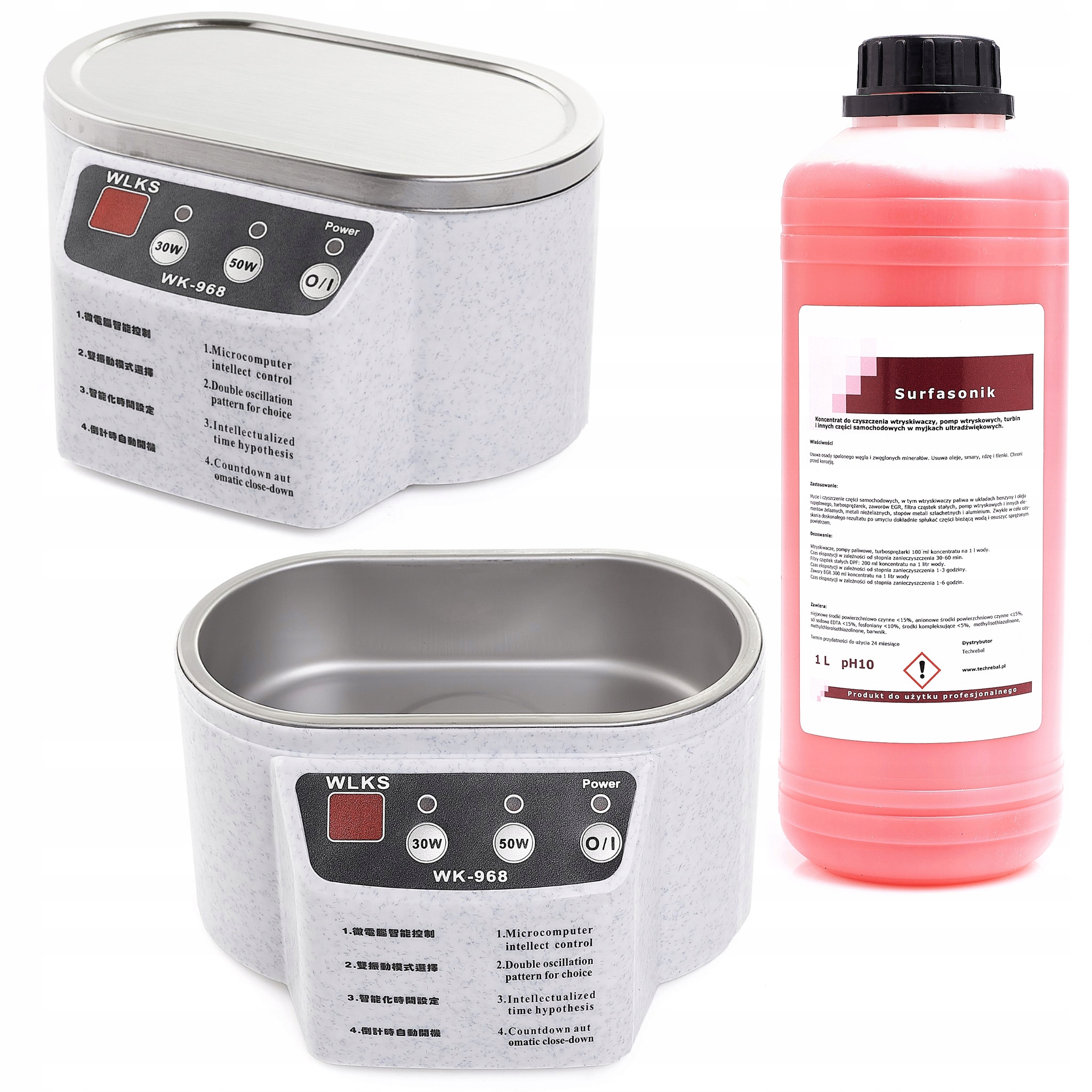 Myjka Wanna Ultradźwiękowa 500ML Płyn Surfa Sonic 1L Do Biżuterii Okularów