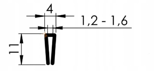 Uszczelka krawędziowa PCV 1,2-1,6 mm typu 'U' JSA EAN (GTIN) 5906280903527