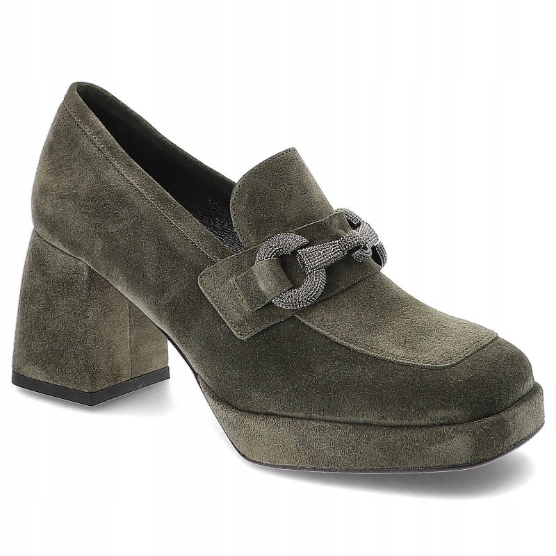 Zelené polobotky Karino Elegantní kožené boty