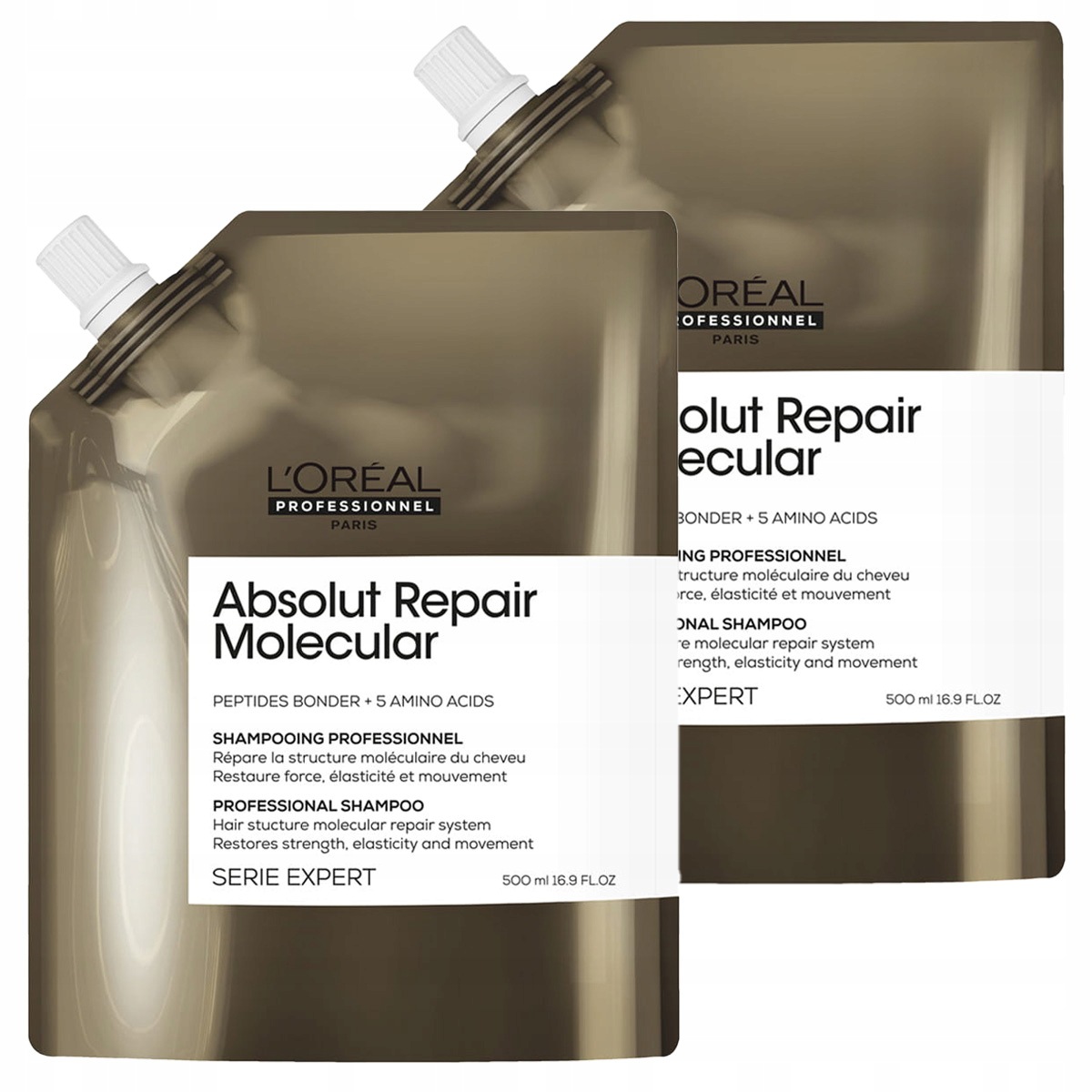 L'Oréal Absolut Repair Molecular Refill šampon pro slabé vlasy 2 x 500 ml