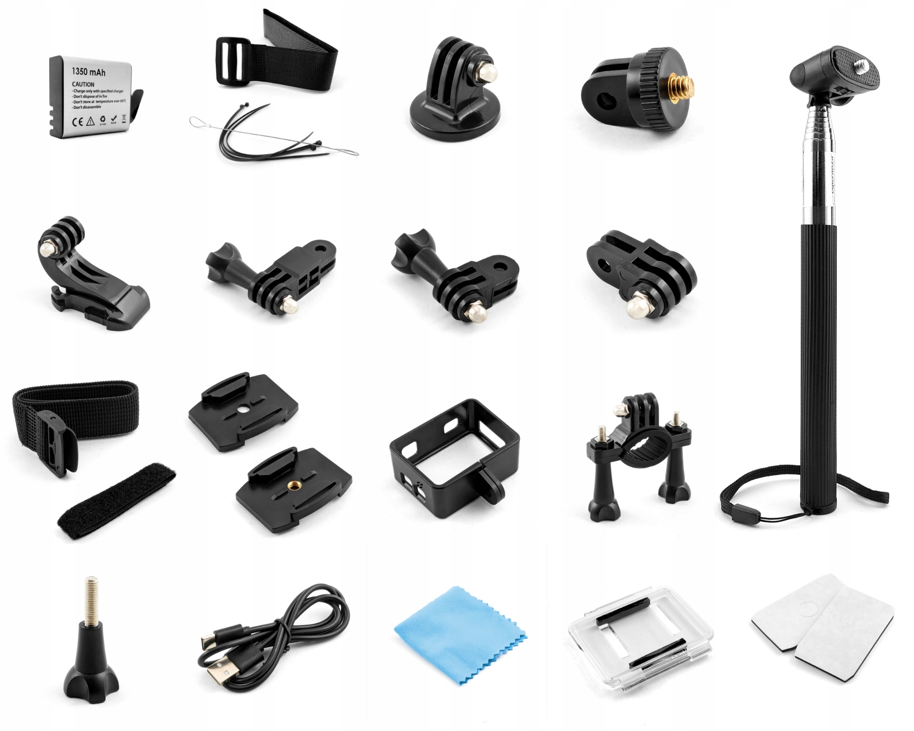 Kamera Sportowa 4K UHD 60FPS Akcesoria WiFi USB-C Pilot Wodoodporna Gomedia Kolor czarny